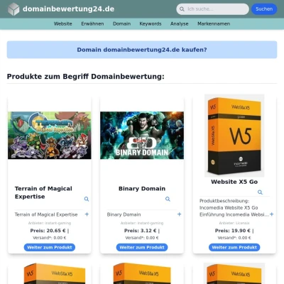 Screenshot domainbewertung24.de