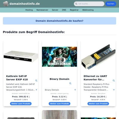 Screenshot domainhostinfo.de