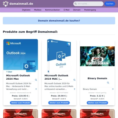 Screenshot domainmail.de