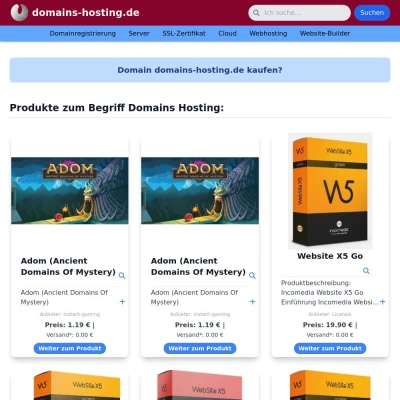 Screenshot domains-hosting.de