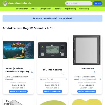 Screenshot domains-info.de