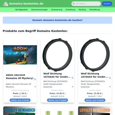 Screenshot domains-kostenlos.de