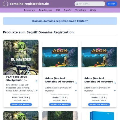 Screenshot domains-registration.de