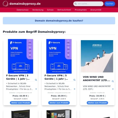 Screenshot domainsbyproxy.de