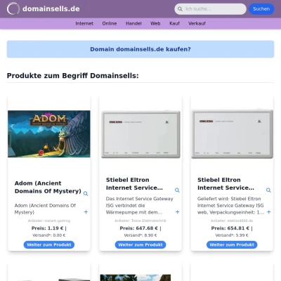 Screenshot domainsells.de