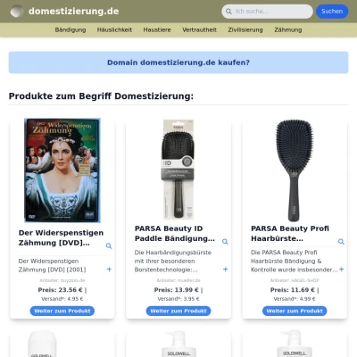 Screenshot domestizierung.de