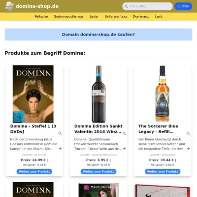 Screenshot domina-shop.de