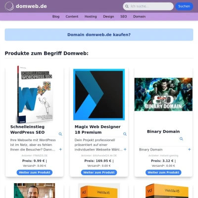 Screenshot domweb.de