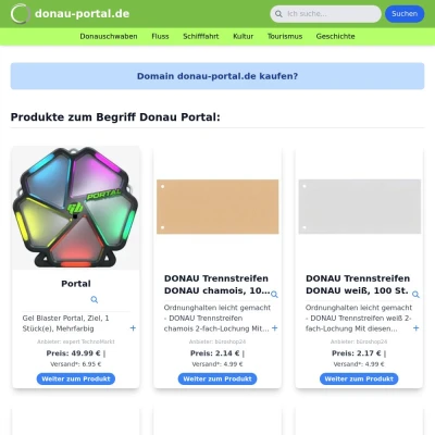 Screenshot donau-portal.de