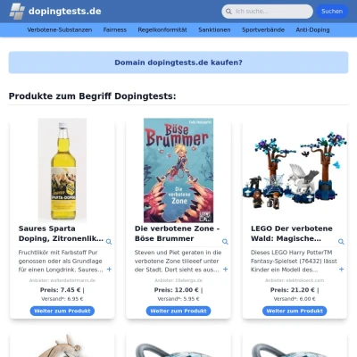 Screenshot dopingtests.de