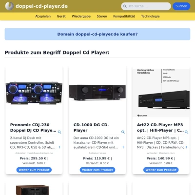Screenshot doppel-cd-player.de