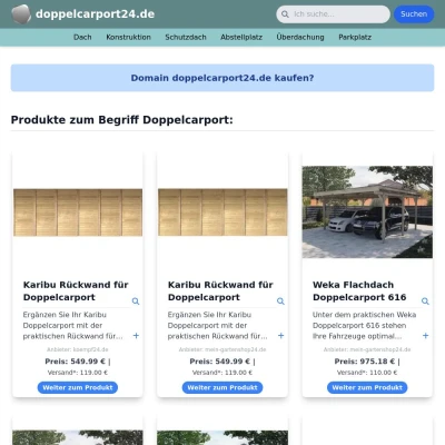 Screenshot doppelcarport24.de