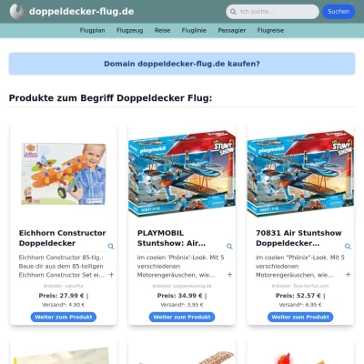 Screenshot doppeldecker-flug.de