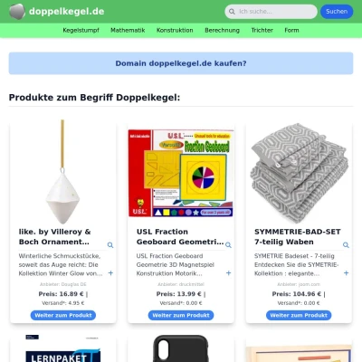 Screenshot doppelkegel.de