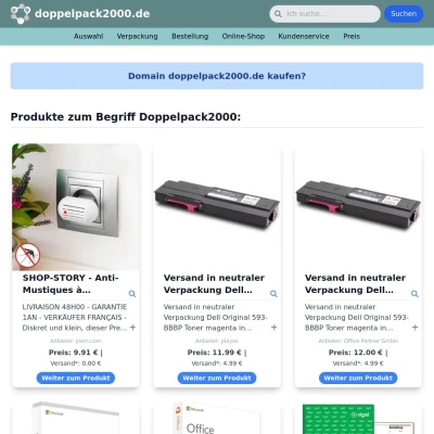 Screenshot doppelpack2000.de