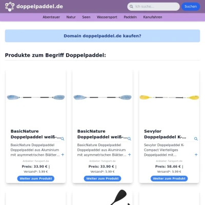 Screenshot doppelpaddel.de