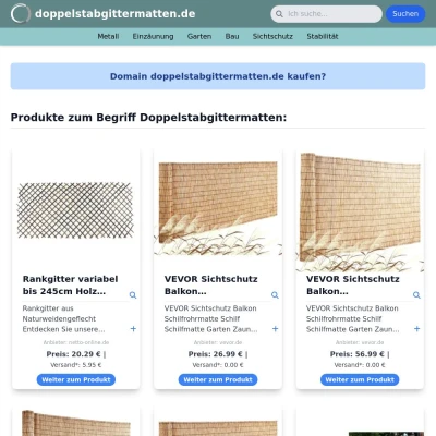 Screenshot doppelstabgittermatten.de