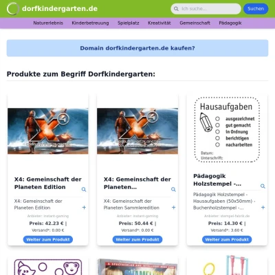 Screenshot dorfkindergarten.de