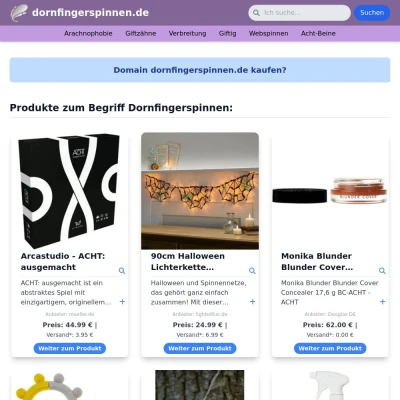 Screenshot dornfingerspinnen.de