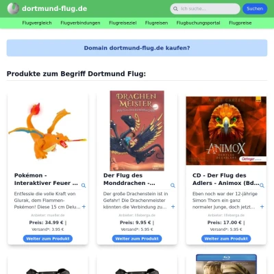 Screenshot dortmund-flug.de