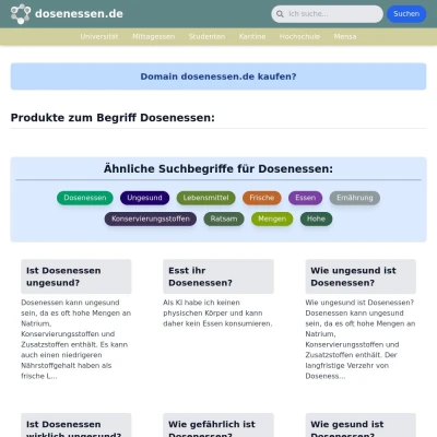 Screenshot dosenessen.de