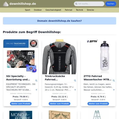 Screenshot downhillshop.de