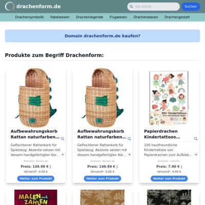 Screenshot drachenform.de