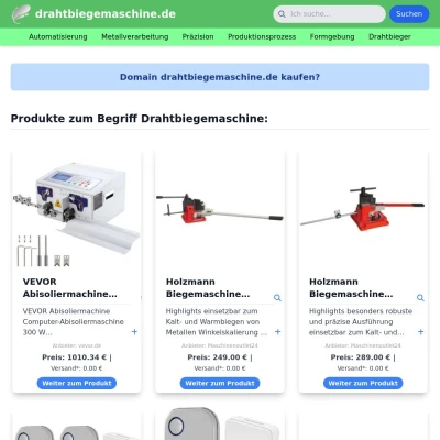 Screenshot drahtbiegemaschine.de