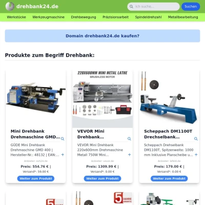 Screenshot drehbank24.de