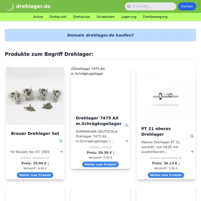 Screenshot drehlager.de