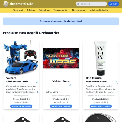 Screenshot drehmatrix.de