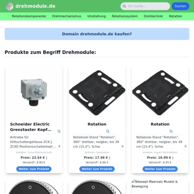 Screenshot drehmodule.de