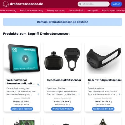 Screenshot drehratensensor.de