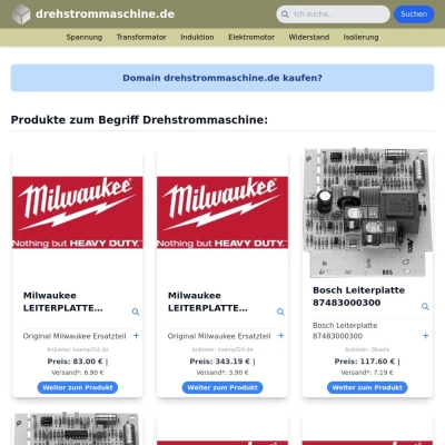 Screenshot drehstrommaschine.de