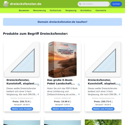 Screenshot dreiecksfenster.de