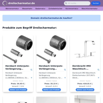 Screenshot dreilocharmatur.de