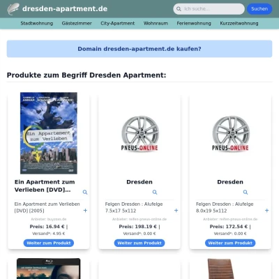 Screenshot dresden-apartment.de