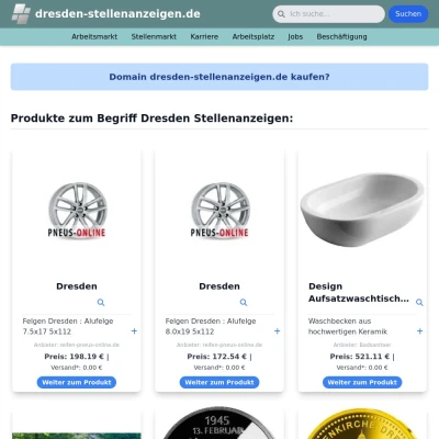 Screenshot dresden-stellenanzeigen.de