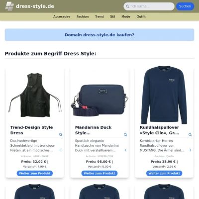 Screenshot dress-style.de