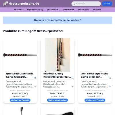 Screenshot dressurpeitsche.de