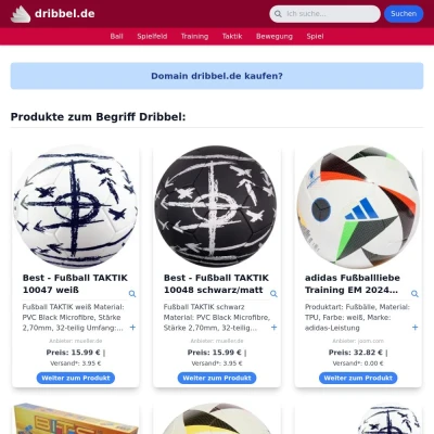 Screenshot dribbel.de