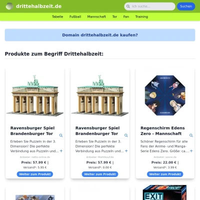 Screenshot drittehalbzeit.de