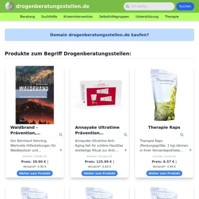 Screenshot drogenberatungsstellen.de