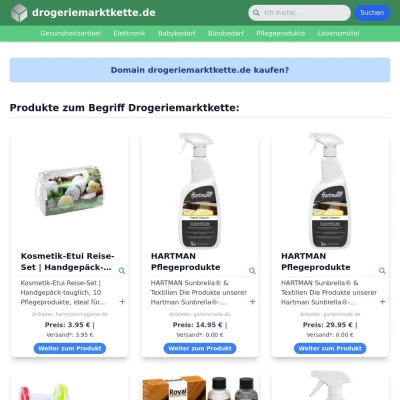 Screenshot drogeriemarktkette.de