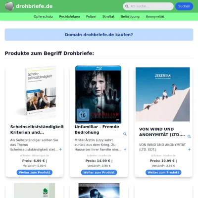 Screenshot drohbriefe.de