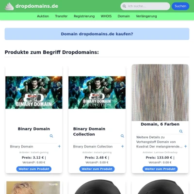 Screenshot dropdomains.de