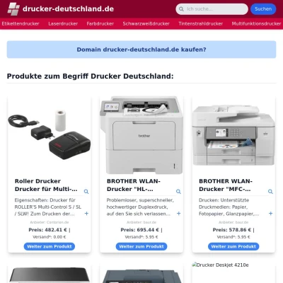 Screenshot drucker-deutschland.de