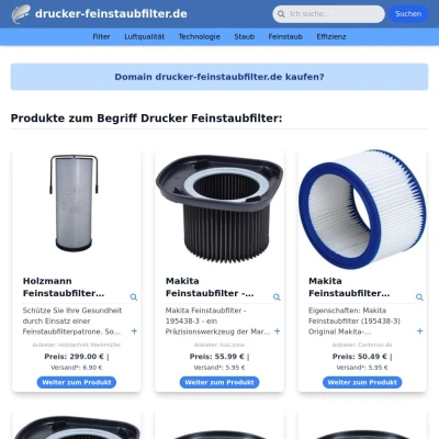 Screenshot drucker-feinstaubfilter.de