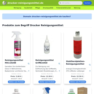 Screenshot drucker-reinigungsmittel.de