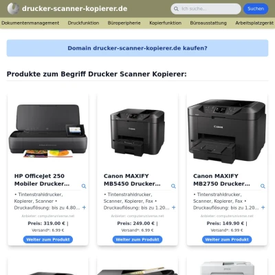 Screenshot drucker-scanner-kopierer.de